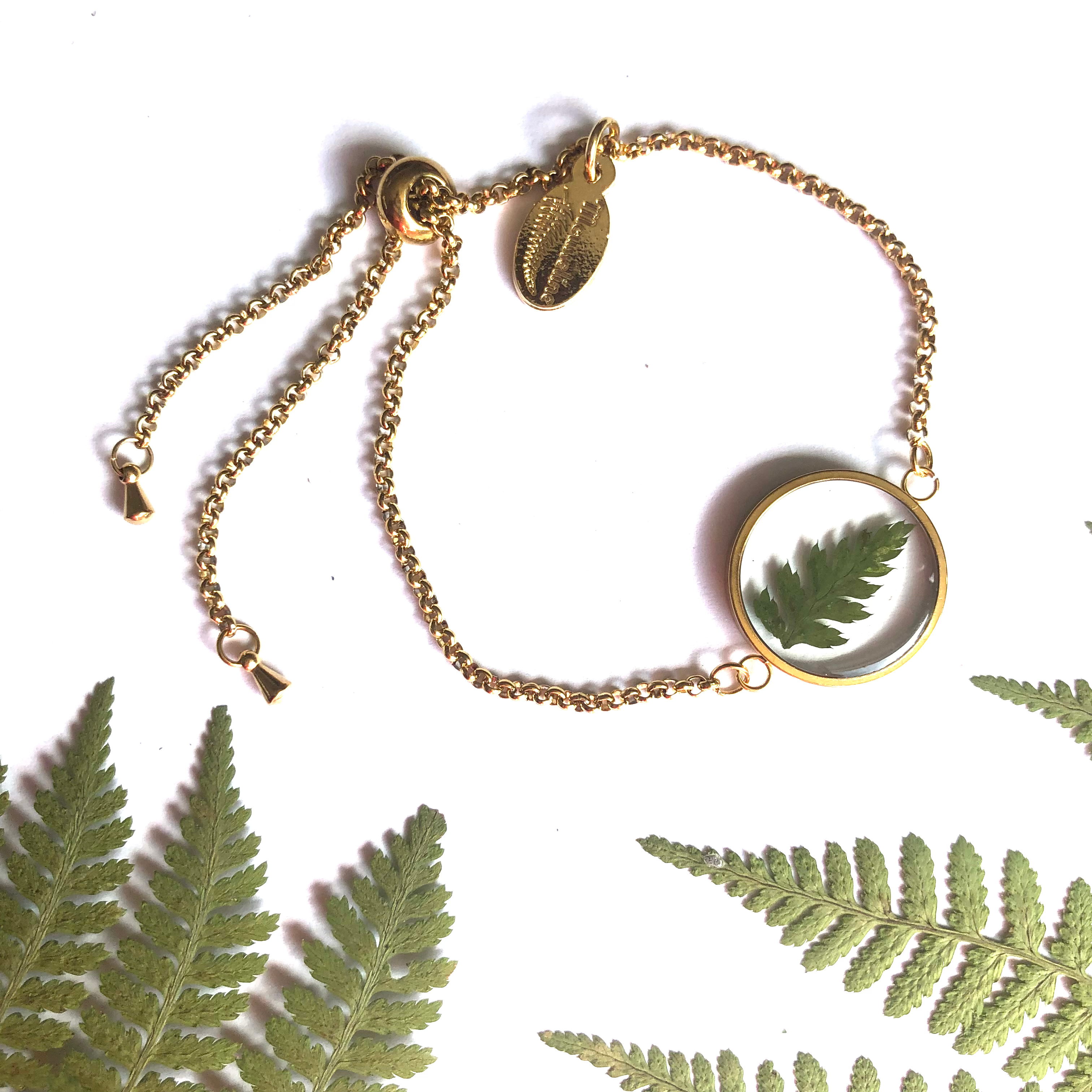 Bracelet Rond Fougère (or)/Fern Bracelet-round (gold)