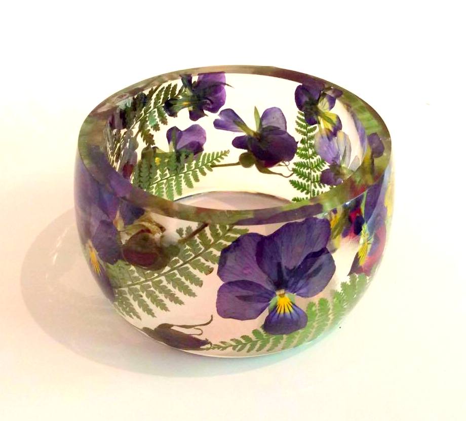 Bracelet fleurs et fougères-Ferns and flower bangle