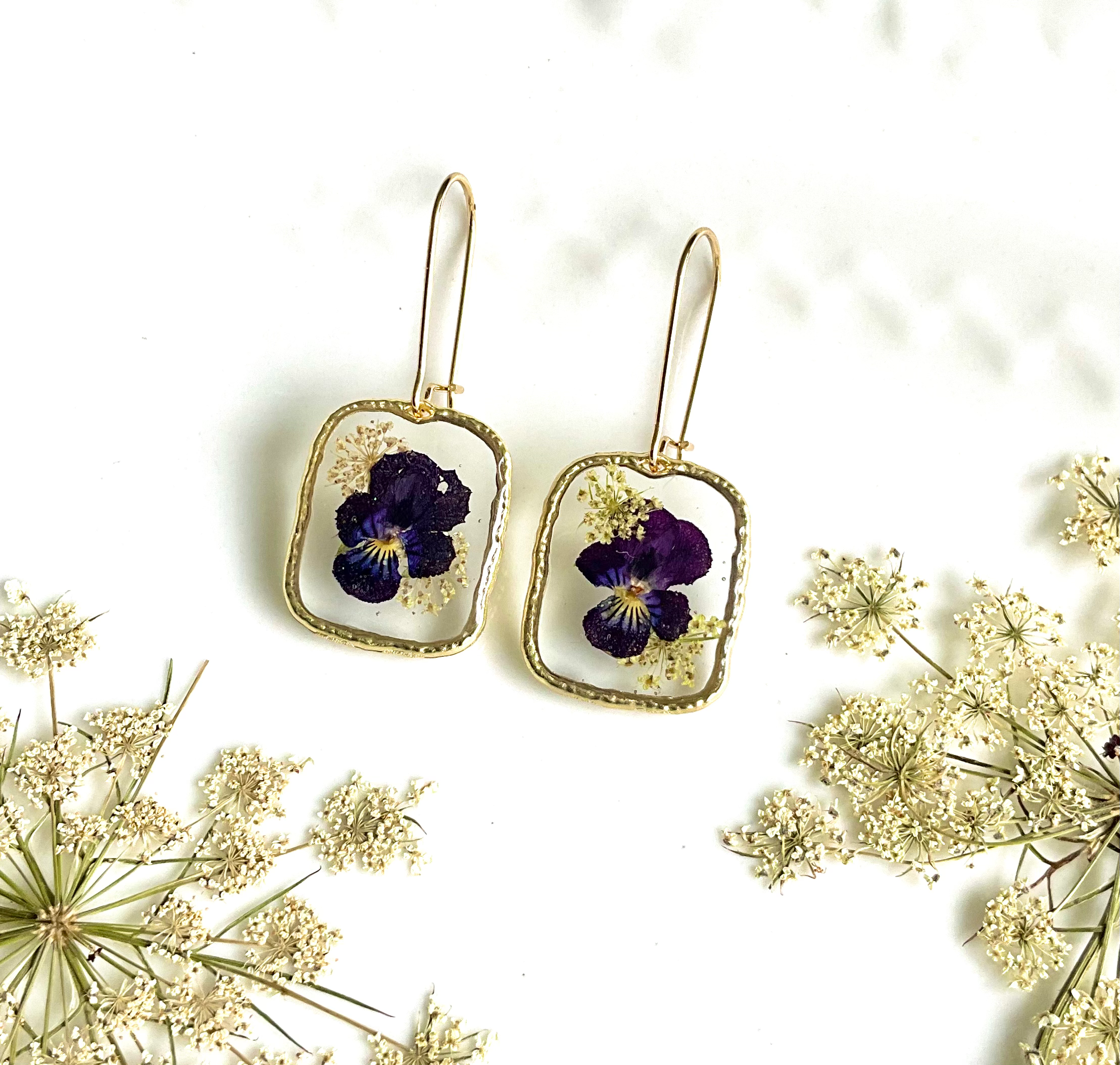 B. d'oreilles pensée (or)/Pansy Earrings-(gold)