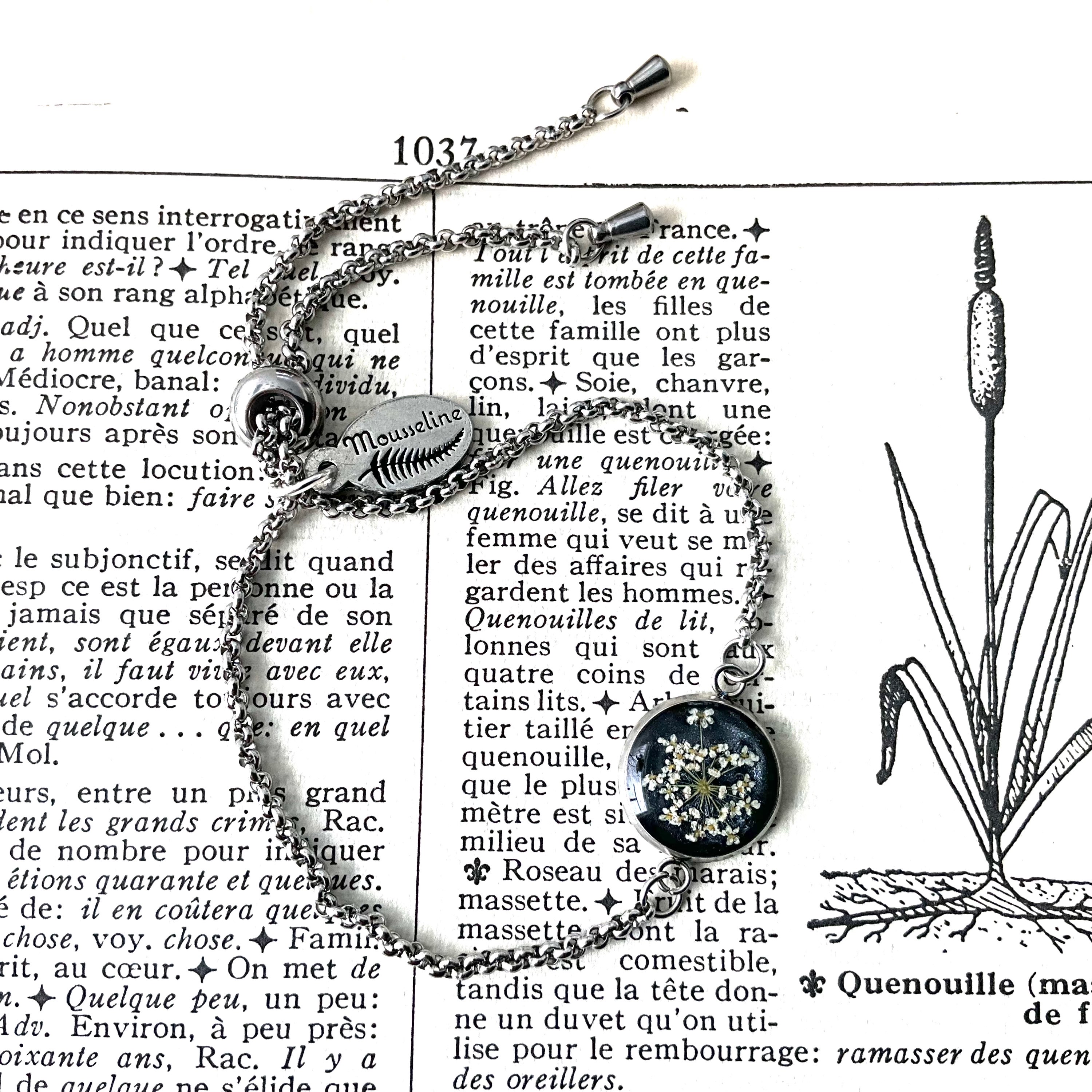 Bracelet Coulissant Carotte Sauvage-(noir) Queen Anne’s Lace Sliding Bracelet