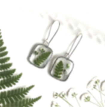 B. d'oreilles Fougère/Souffle bébé-Inox (P)/Fern+Baby's Breath Ear.-S.Steel (S)