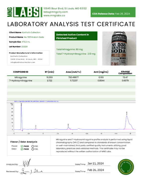 Thumbnail: Korthal's Collection No. 535 Kratom Soda, 16 oz. - Orange - 85mg MIT