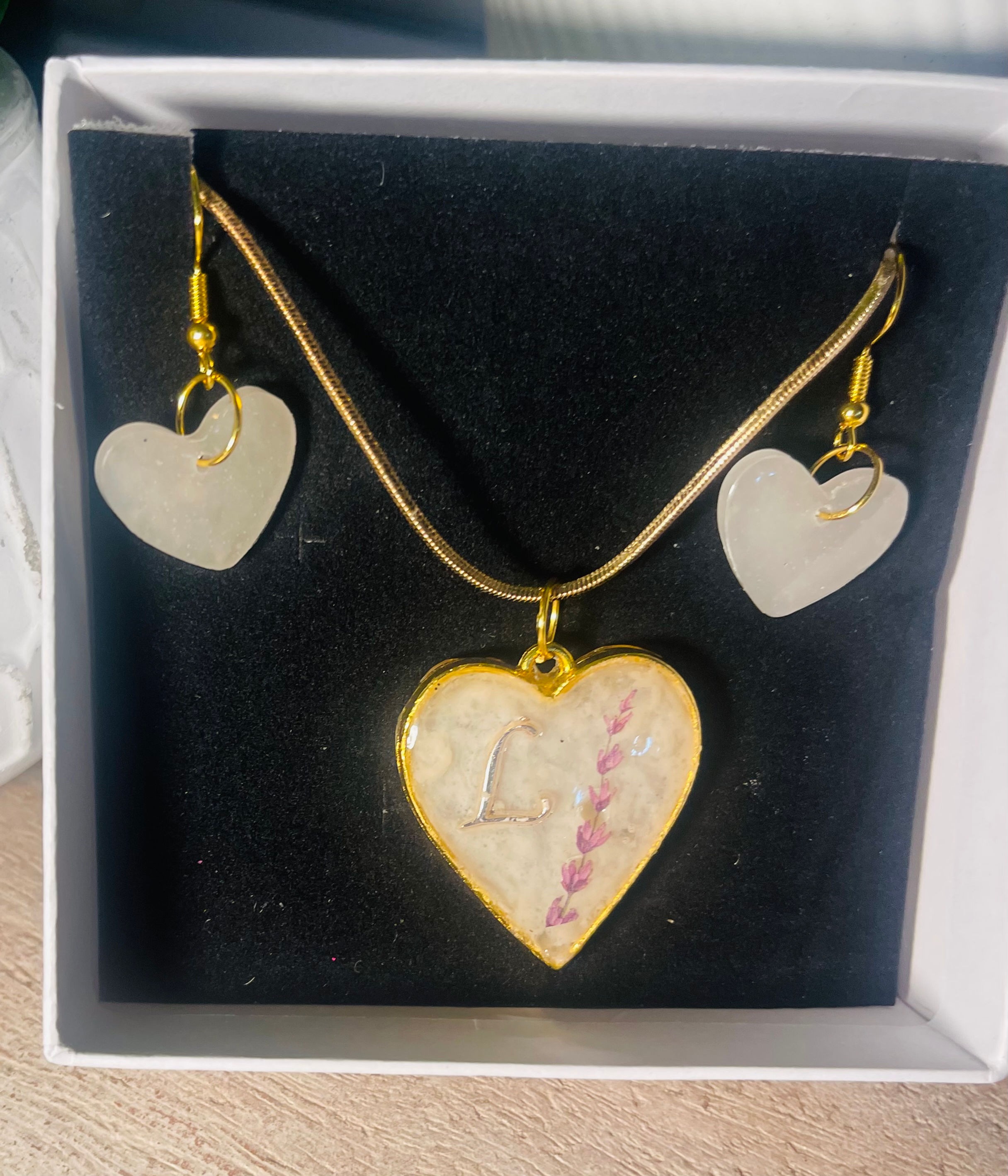 Pendant & Earrings Set — Milk or Placenta