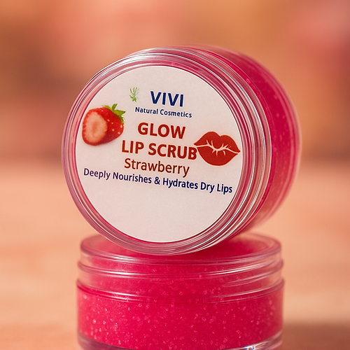 EXFOLIATING SWEET STRAWBERY LIP SCRUB | Vivinaturalcosmetics
