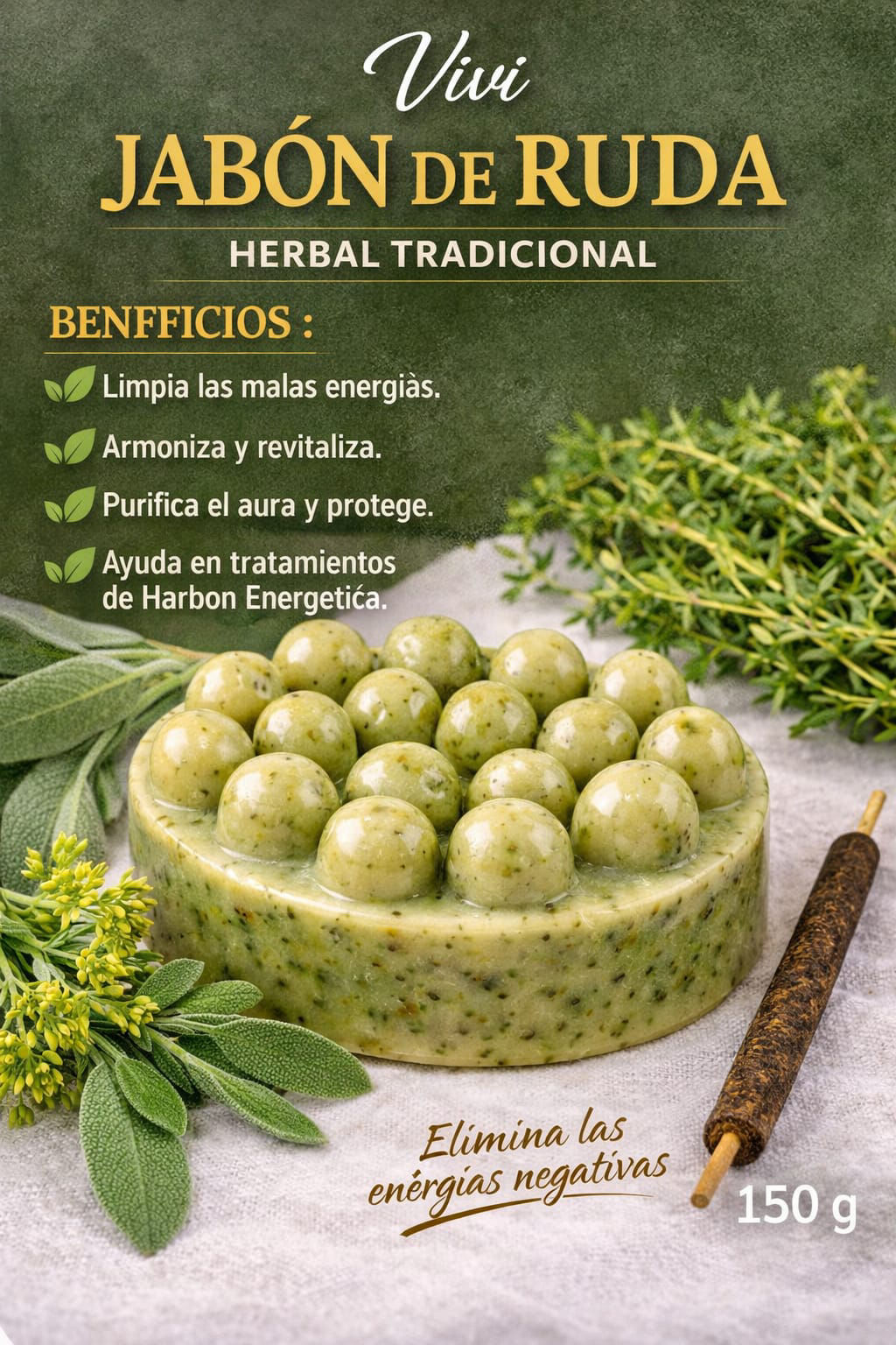 JABÓN DE RUDA | RUE SOAP 150 g+INCENSO