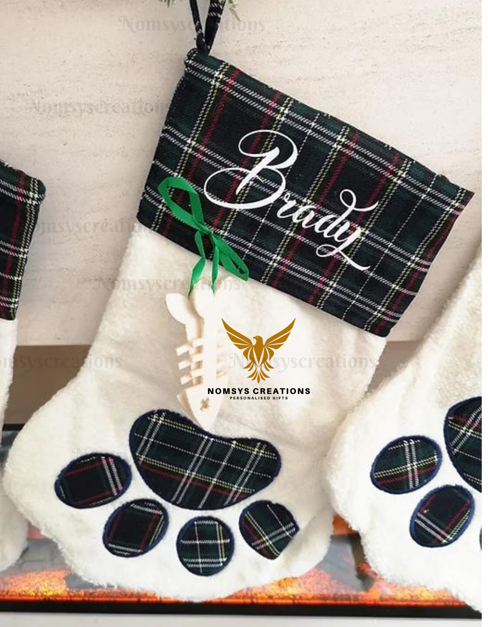 Christmas Cat Paw Stockings