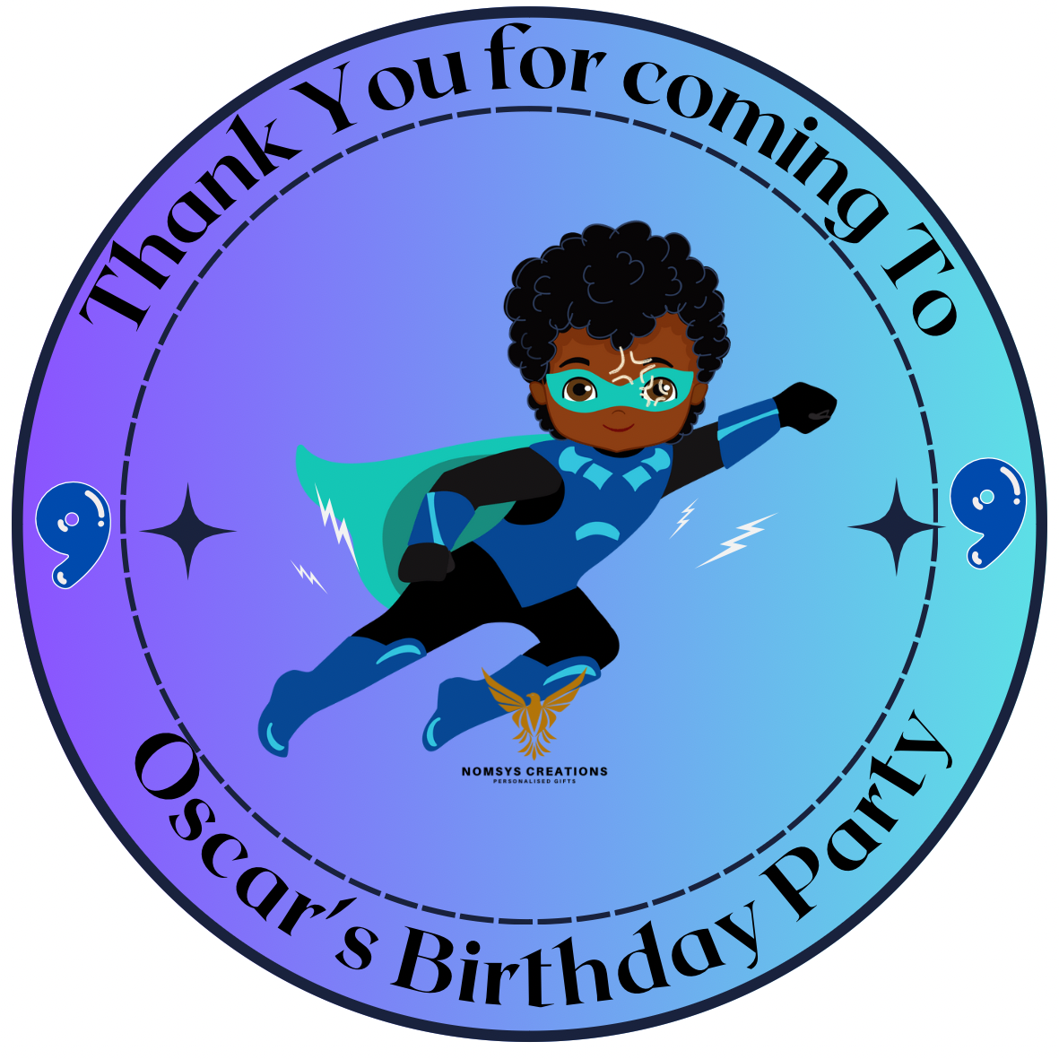 Super Hero Personalised Stickeer