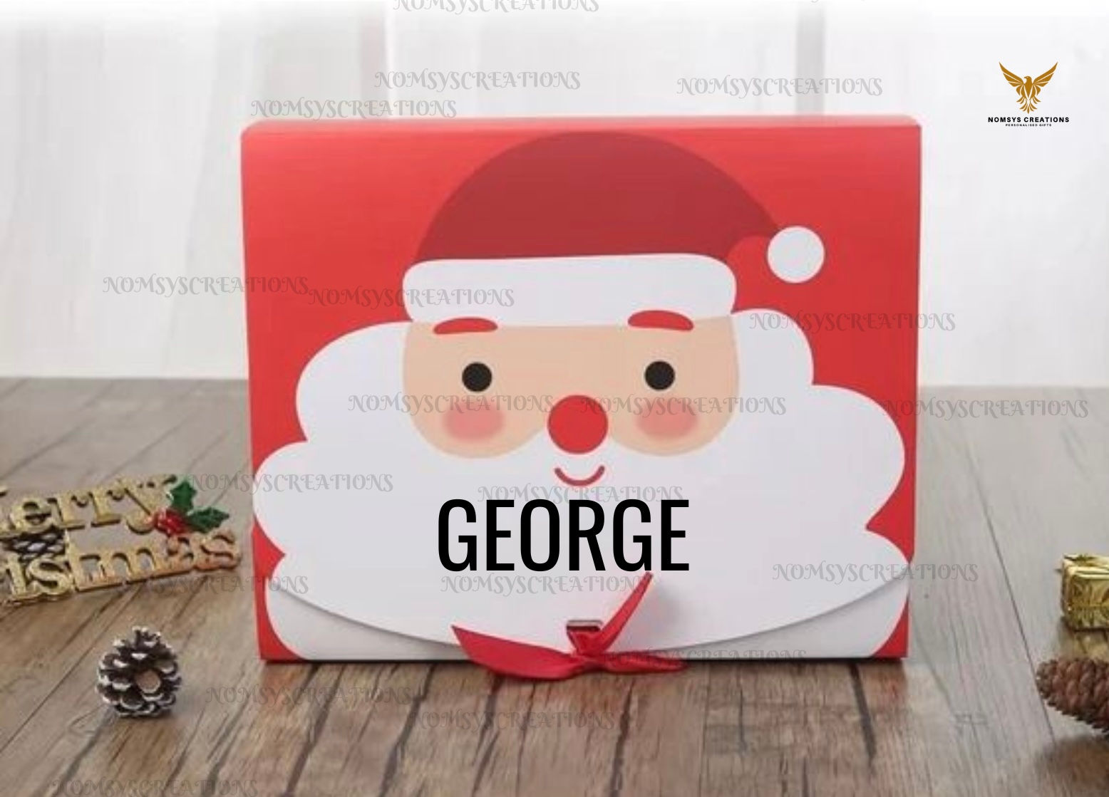 PERSONALISED SANTA RED GIFT BOX