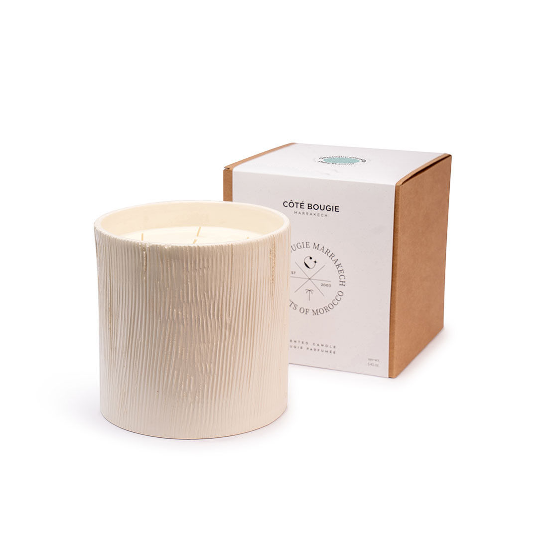 Côté Bougie Striée Blanc