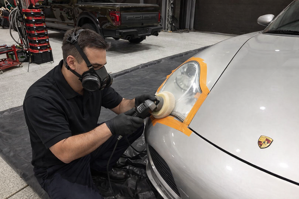 hazy dull cloudy and worn headlights resulting like new
