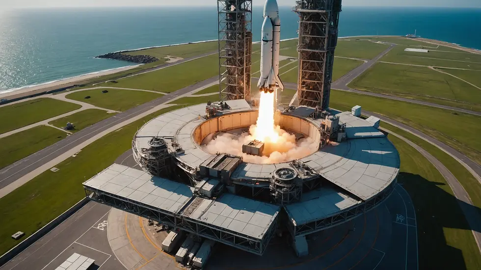 Close-up view of missile launchpad ready for testing