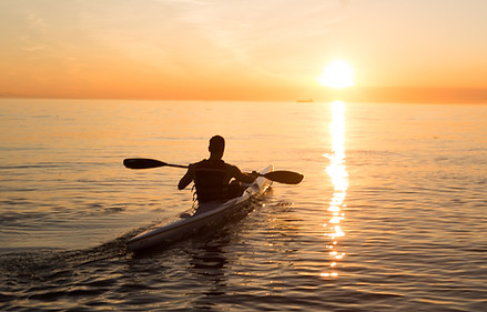 Kayaking into Sunset