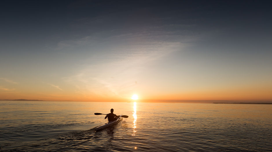 Kayaking into Sunset