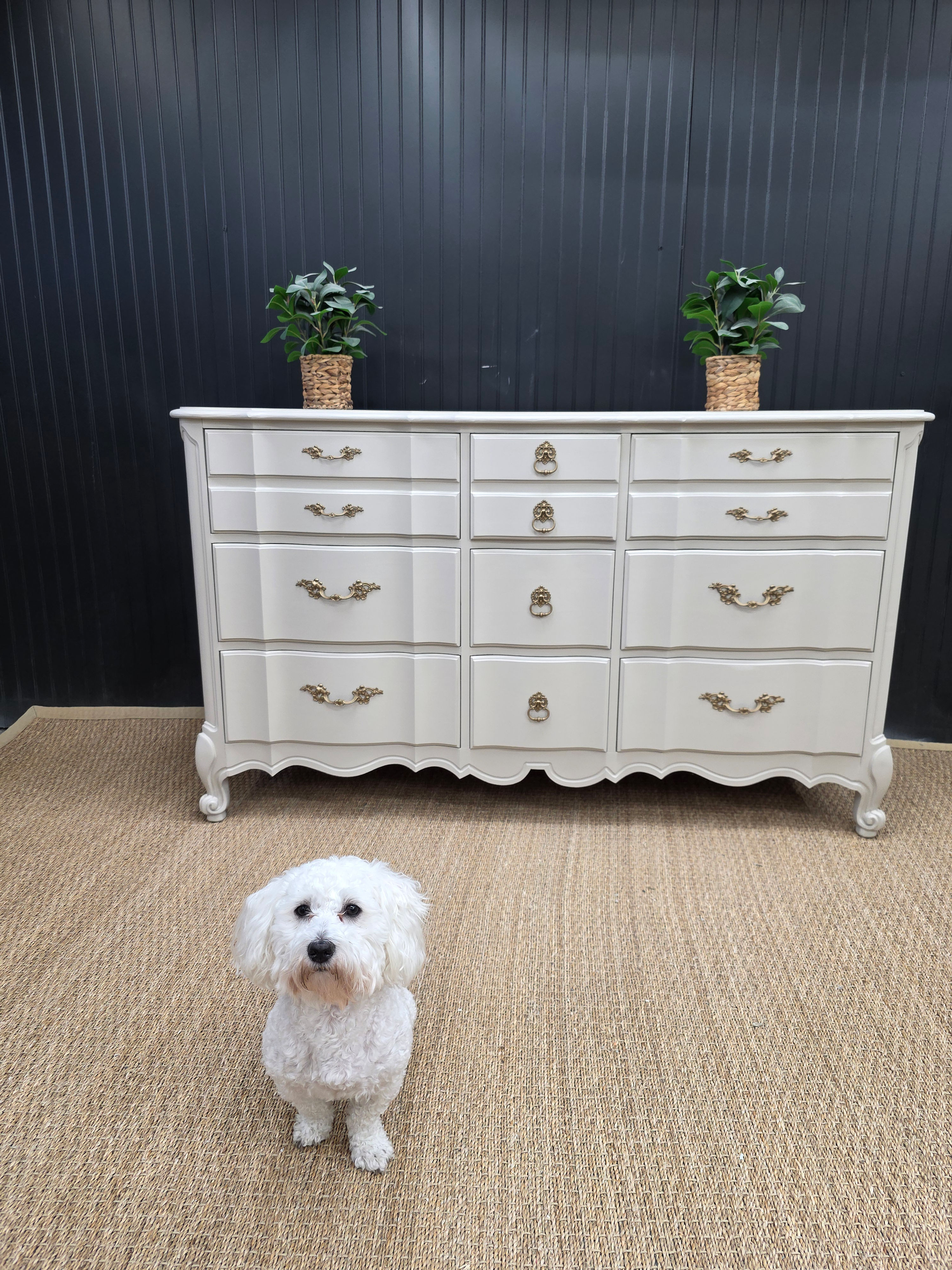 Solid wood French provincial dresser 