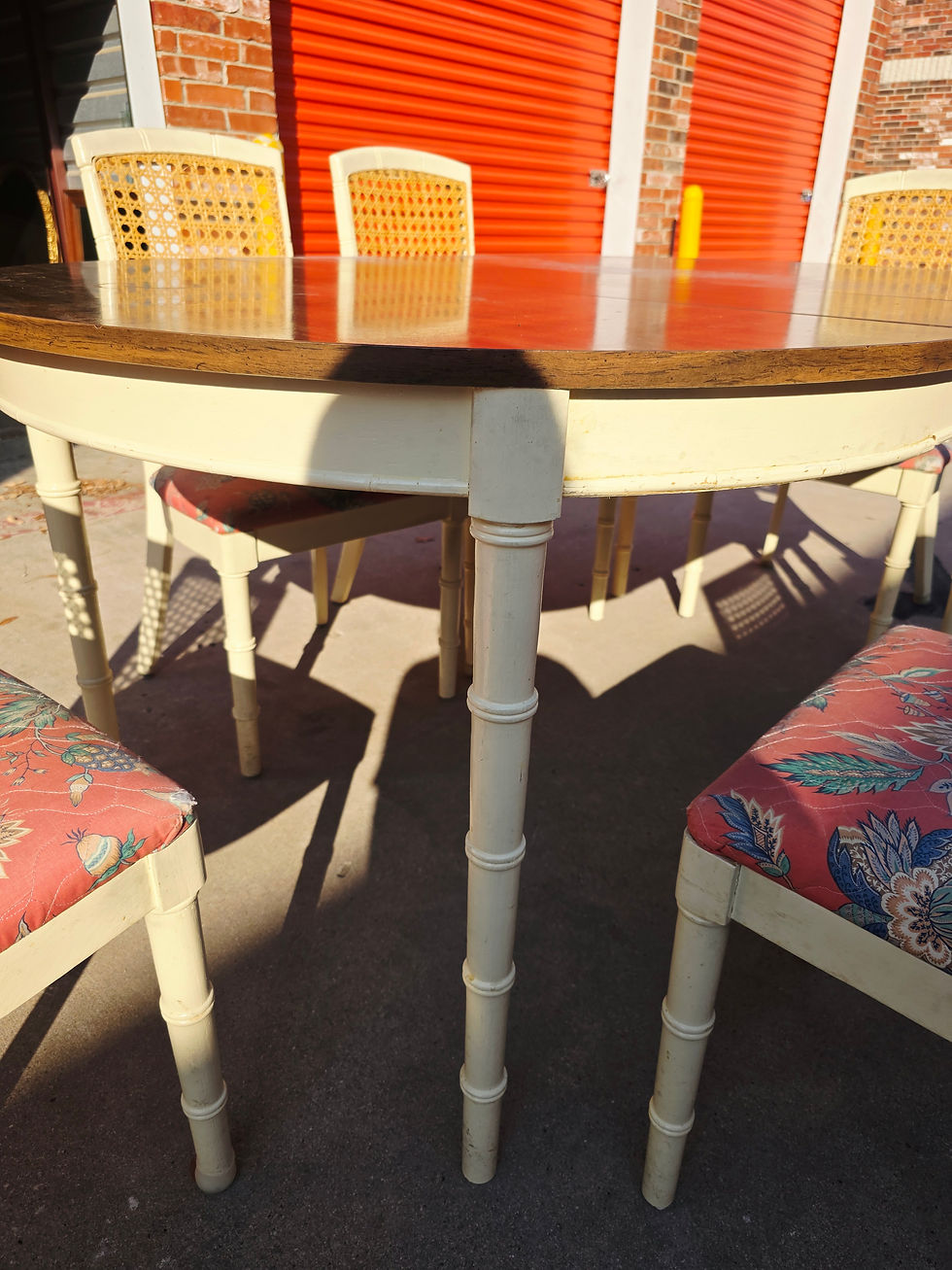 Thumbnail: Bamboo dining table 6 chairs