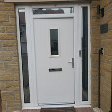 Side and top panels tinted as well as vision panel on the door for daytime privacy