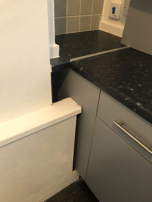 kitchen wrapped using Cover Styl' grey vinyl