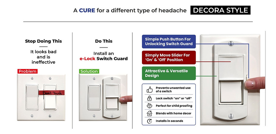e-Lock switch guard decora features