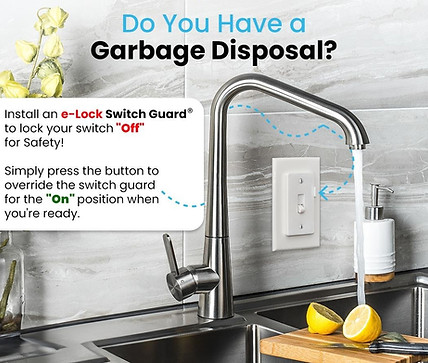 eLock Switch guard protects garbage disposal switch