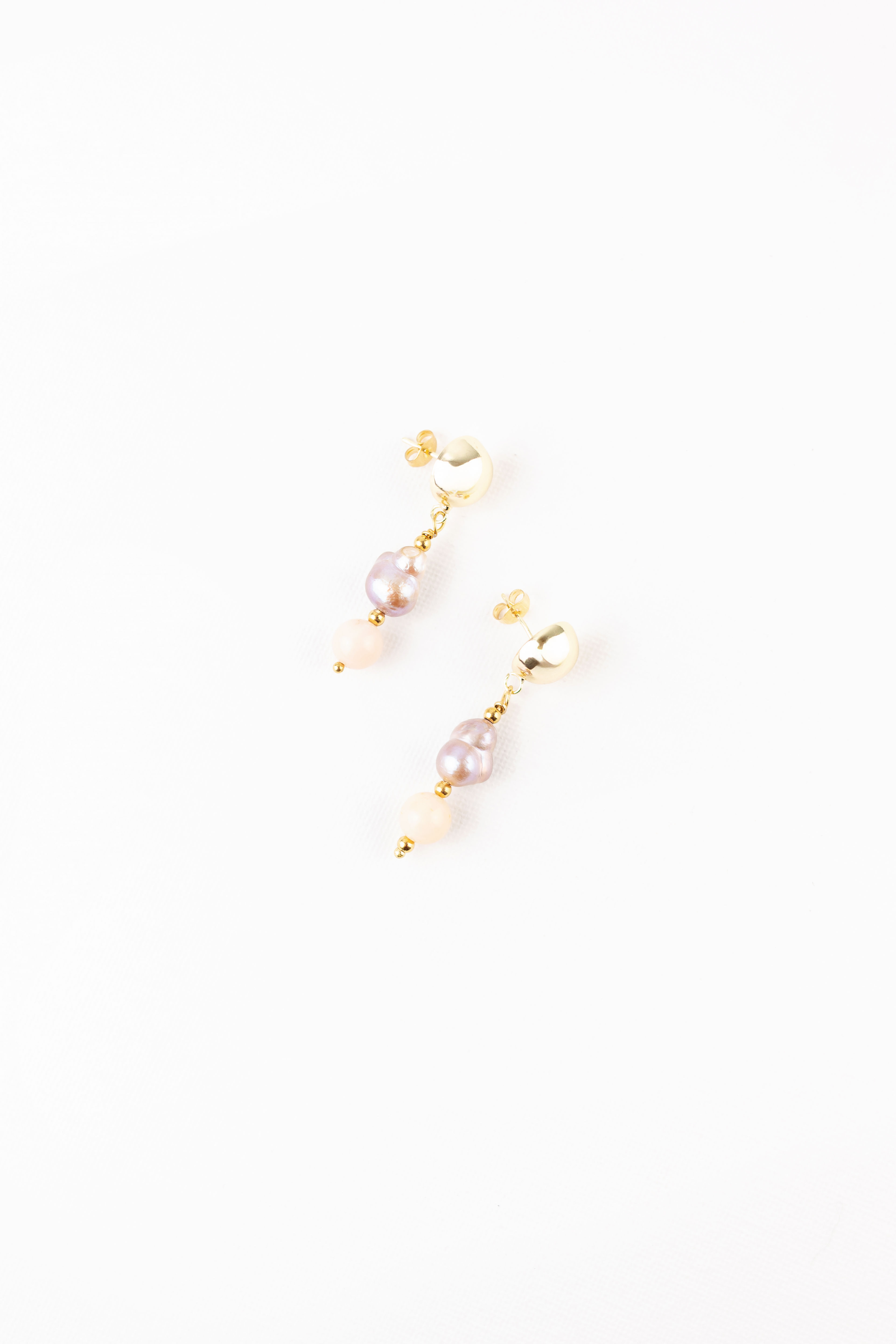 Orecchini opale rosa e perla 