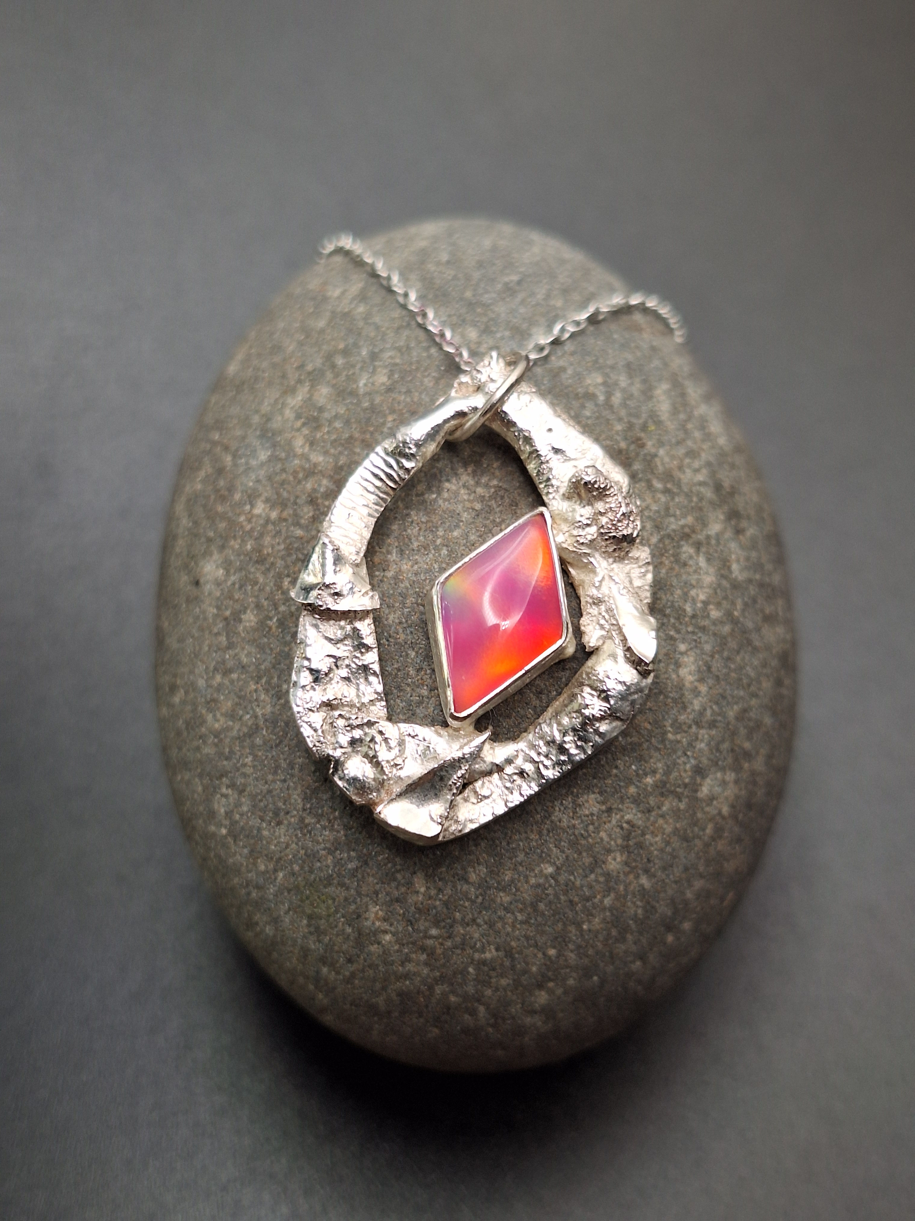 Aurora Opal Lava Pendant