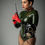 Thumbnail: latex seamless short gloves with enclosed fingers in red