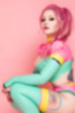 Fingerless long Latex gloves with contrasting trims