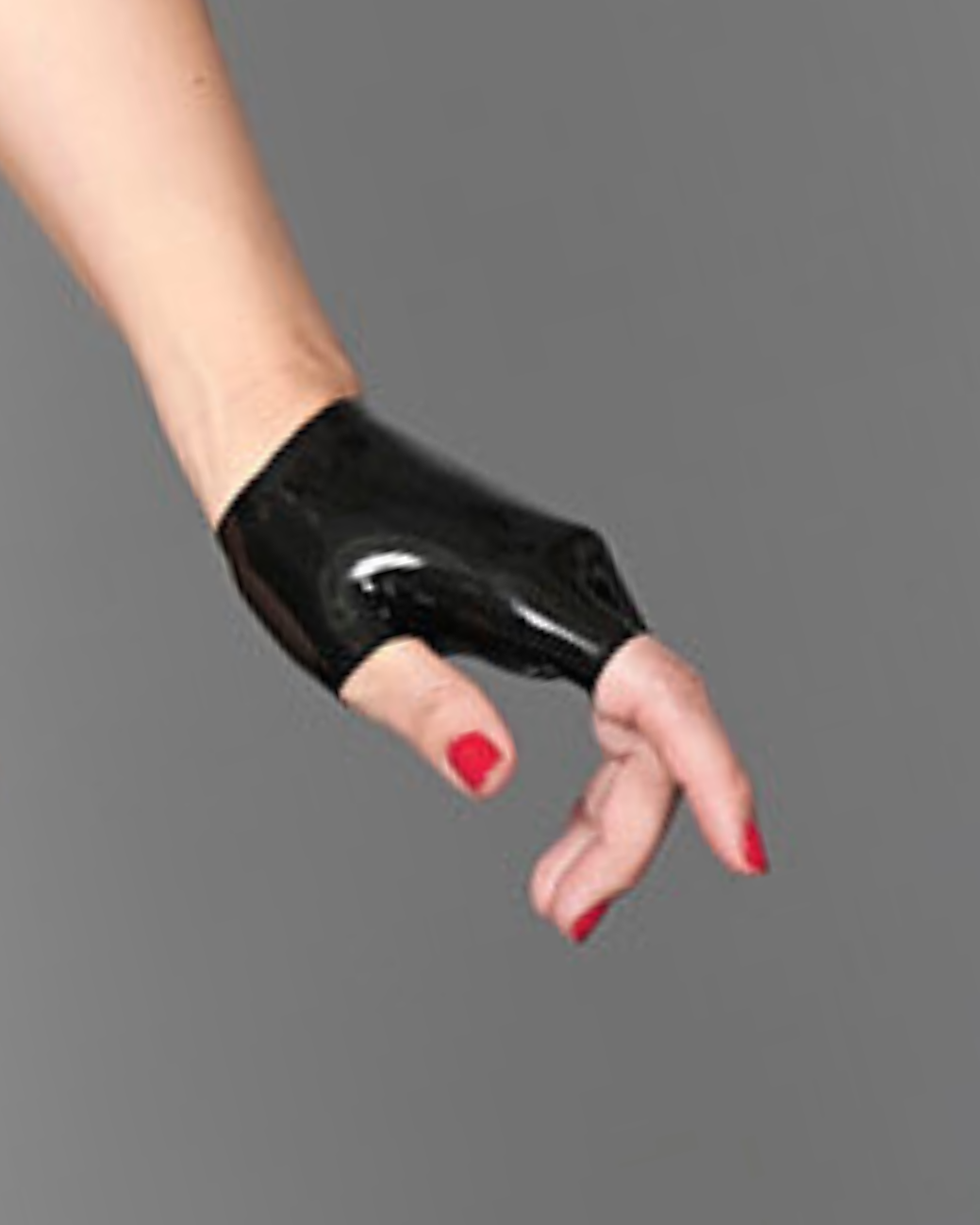 latex seamless fingerless wrist gloves
