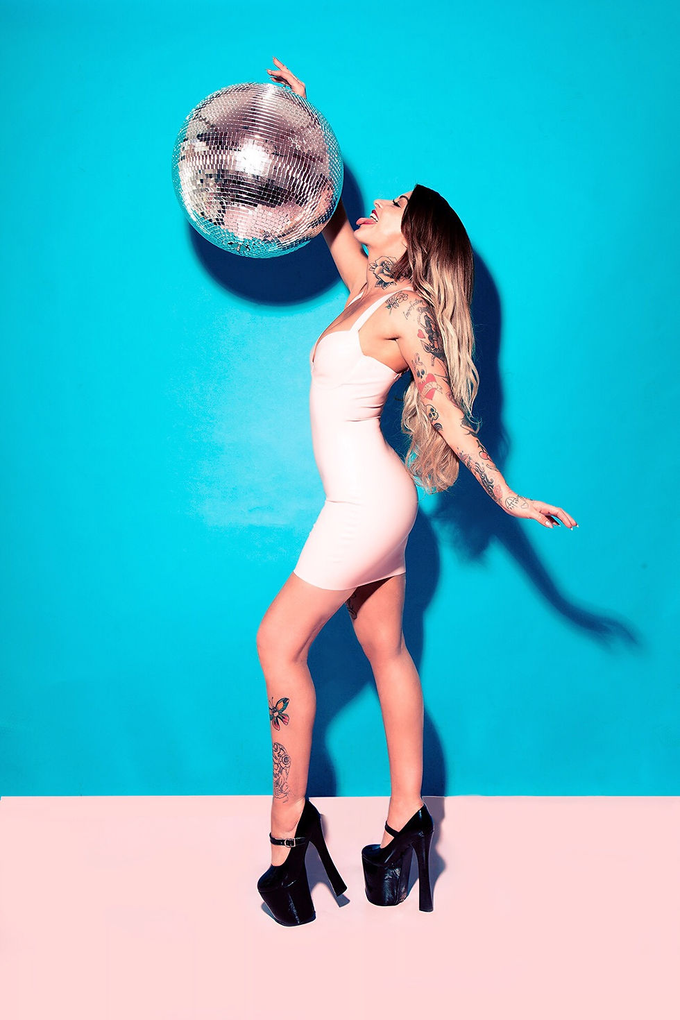 latex underwire mini pencil dress in baby pink