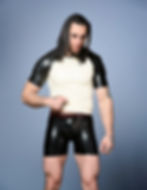 Thumbnail: latex raglan shirt with contrasting sleeves and trims wardrobe essential