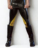 latex jodhpurs with contrasting inside leg faux pocket and tight legs