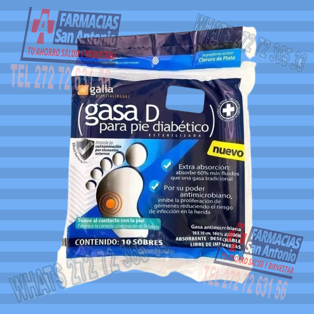 Gasa para pie diabetico paquete 10 piezas