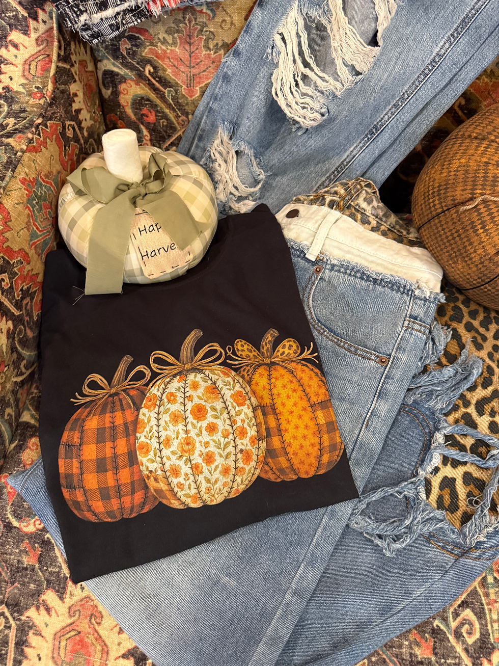 Thumbnail: Fall Floral Pumpkin Long Sleeve Comfort Colors Shirt
