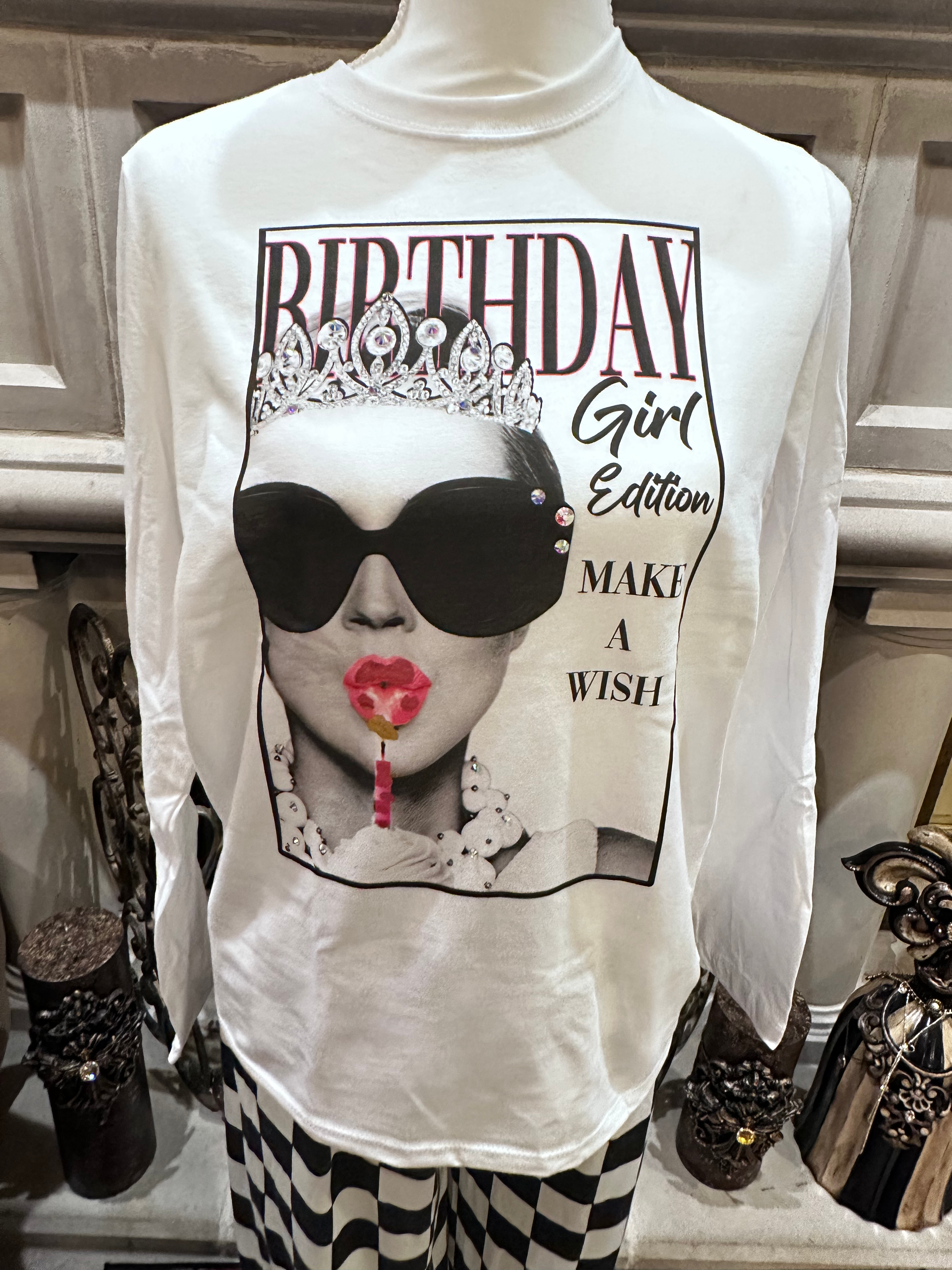 Jeweled Birthday Girl long Sleeve Tee Edition Cover Graphic T-Shirt, Tee,