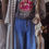 Thumbnail:  Button Fly Elastic Waist Wide Leg Denim Pants