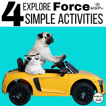 A cool cat and dog riding in a yellow toy car in motion