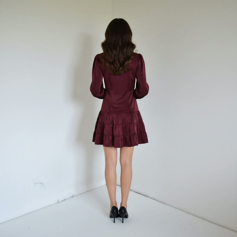 Miniatura: Doll Style Satin Dress – Soft Flow, Wrinkle-Free Elegance (Size S–M)
