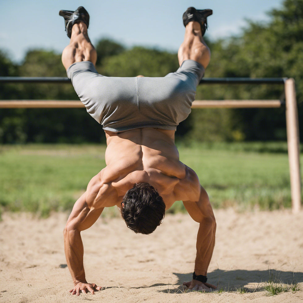 Calisthenics athlete performing a human flag