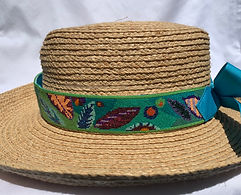 zecca belt made into needlepoint hatband