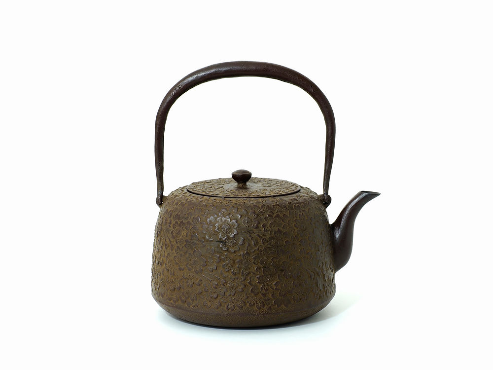 南部鉄瓶、新品、共箱、佐藤勝久造波紋鉄瓶