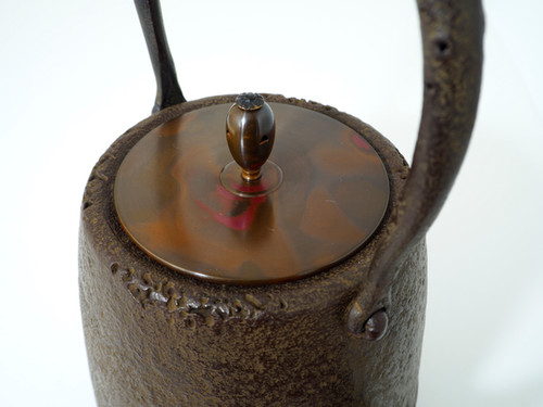 鉄瓶 虫喰長棗肌(唐銅蓋) 1.0L | 南部鉄器 幸工芸 鉄瓶