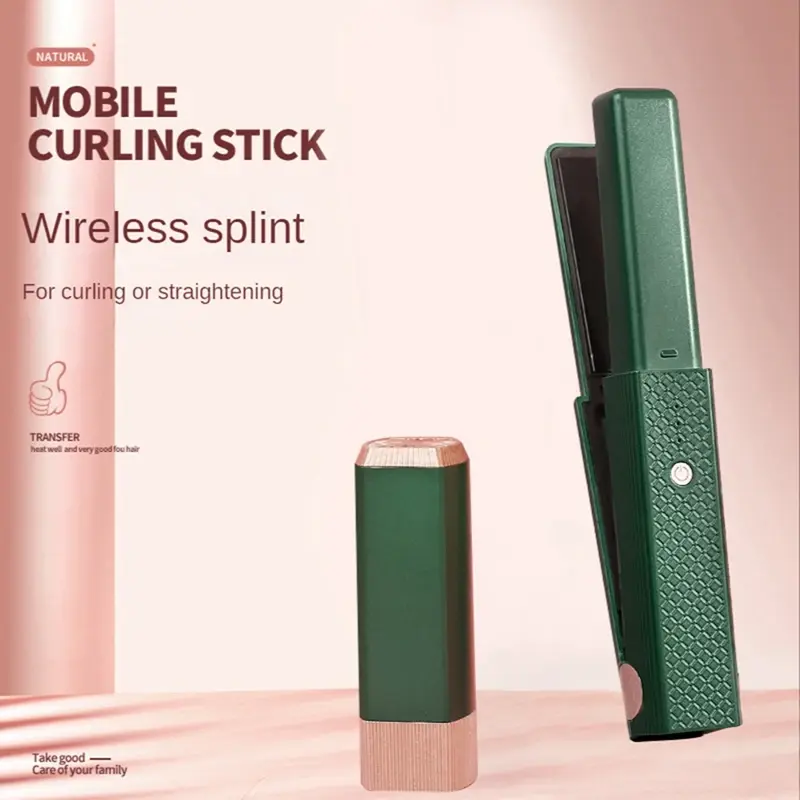 Portable mini ceramic hair straightener for travel – cordless