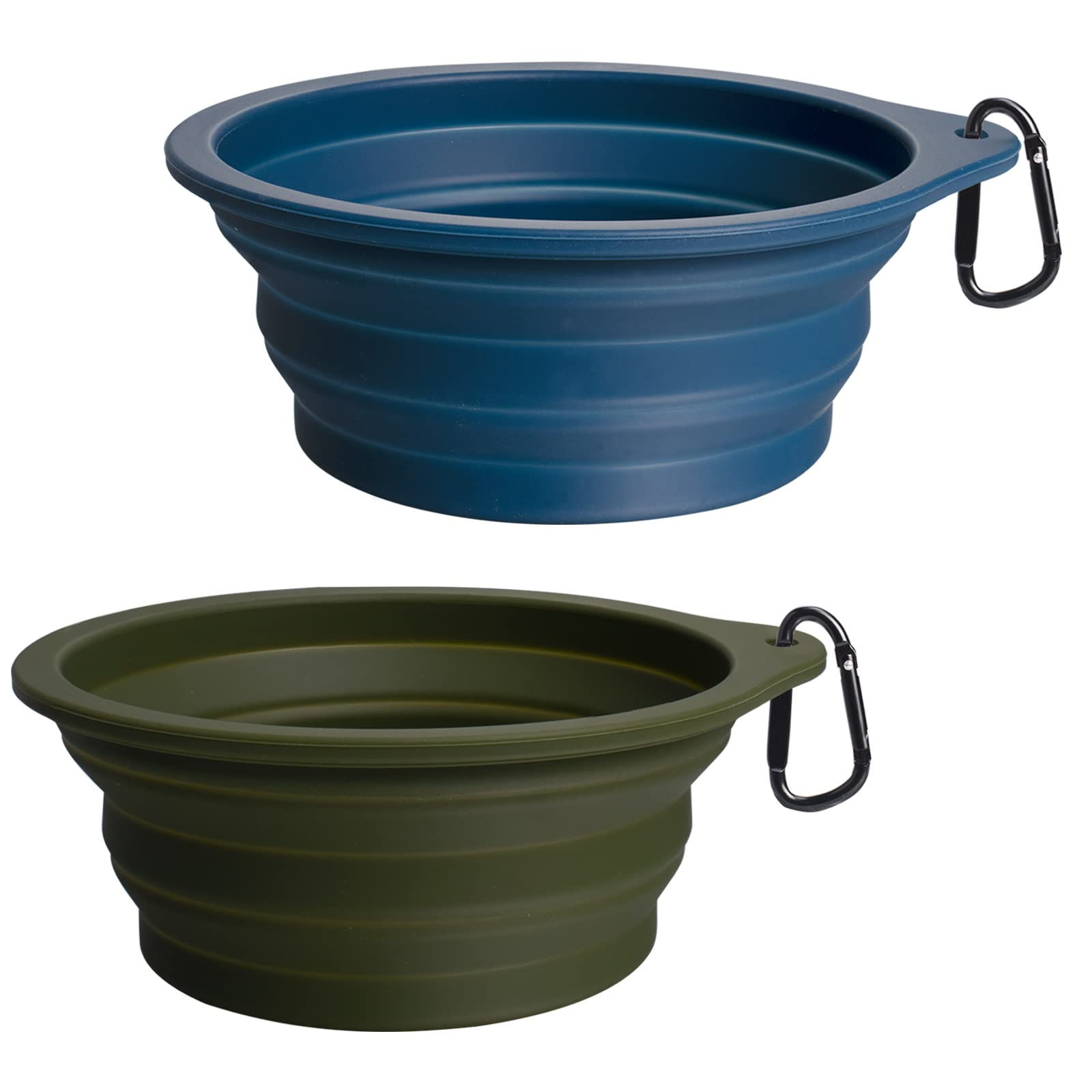 PetBonus 2-Pack Silicone Collapsible Dog Bowls BPA Free Dishwasher Safe Portable