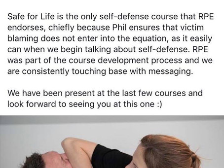 "Safe For Life is the only self-defense course that RPE endorses..."
