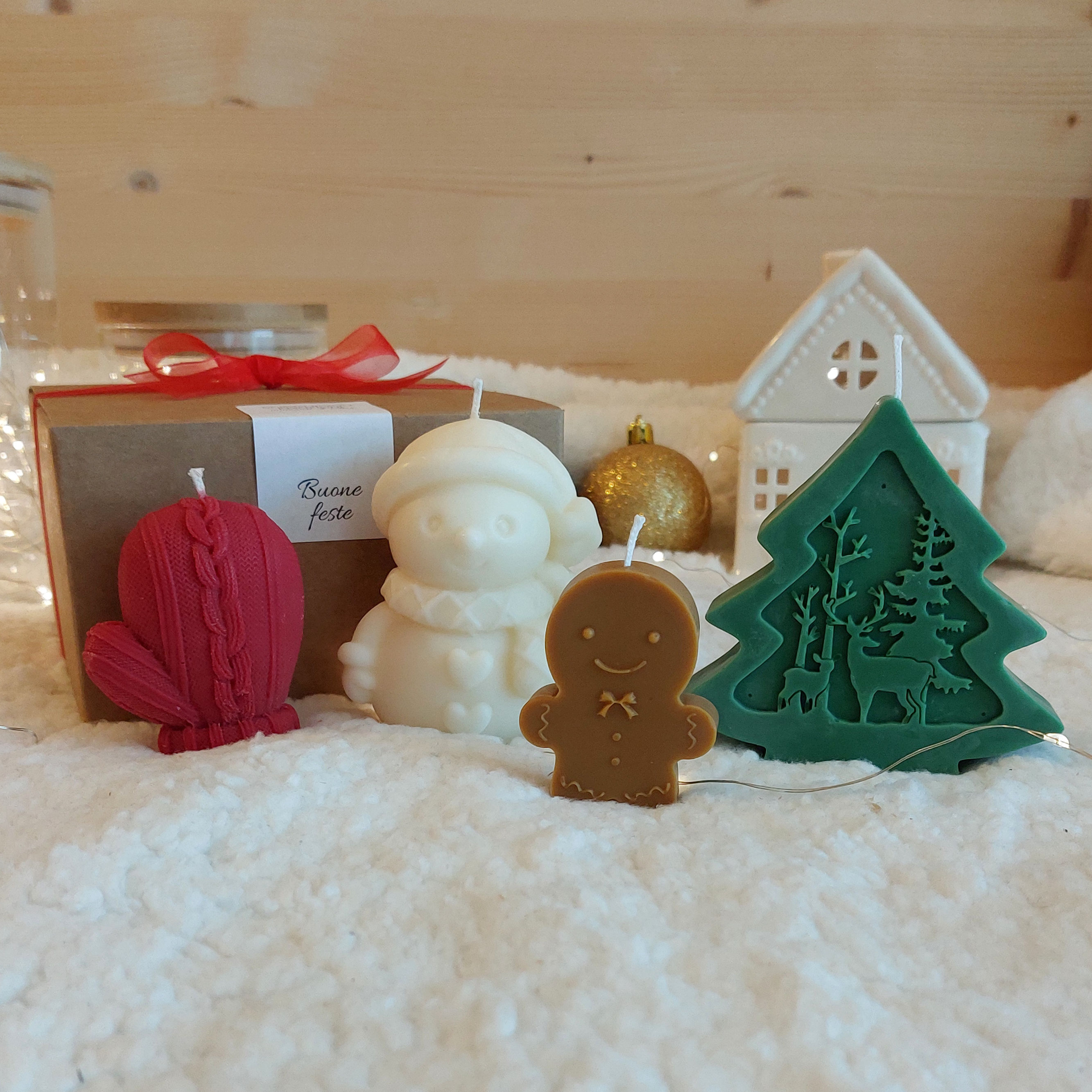 Set da 4 candele natalizie