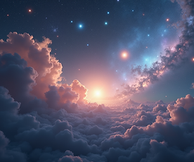 An ethereal landscape with swirling nebulae and soft, glowing celestial bodies, evoking a sense of wonder and cosmic connection..png
