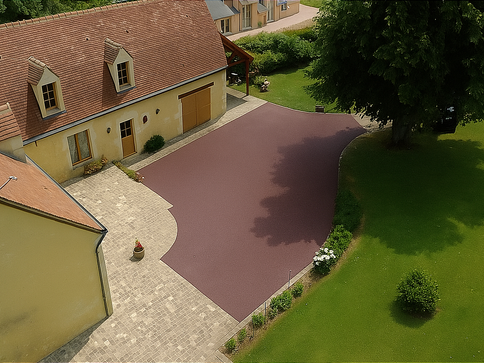 Aménagement extérieur à Nogent le Rotrou. Création d'une cour avec terrasse et allée extérieure