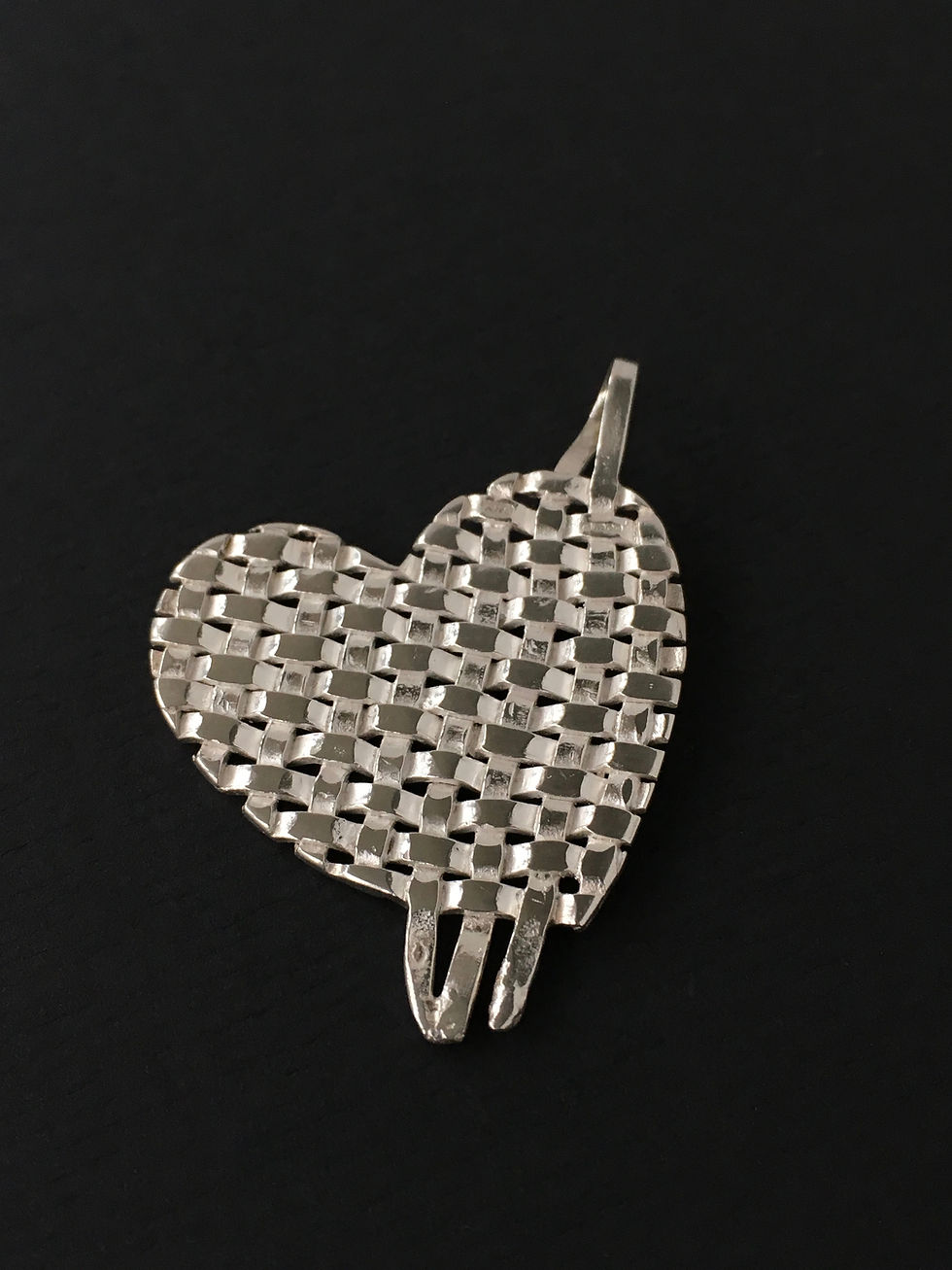 Thumbnail: Woven Fine Silver Heart