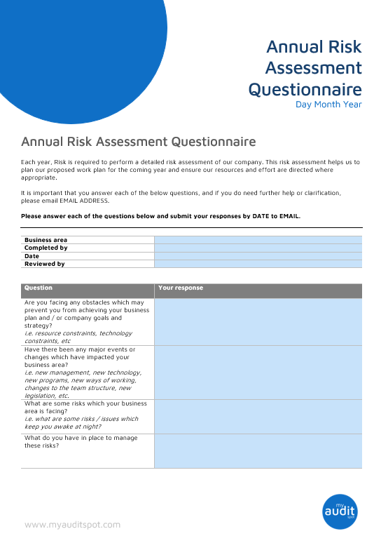 Risk Assessment Questionnaire
