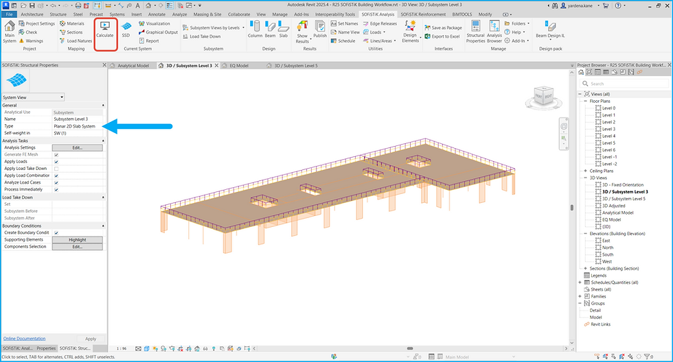 Calculate planar 2D slab